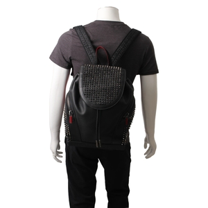 Leather Explorafunk Spiked Backpack Black, view 7