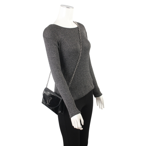 Patent Loubi54 Crossbody/Clutch Bag Black