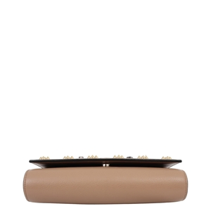 CHRISTIAN LOUBOUTIN Leather Paloma Studded Clutch Beige | Luxity