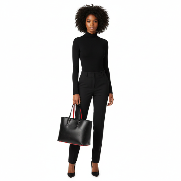 Leather Loubinthesky Cabata Tote Black