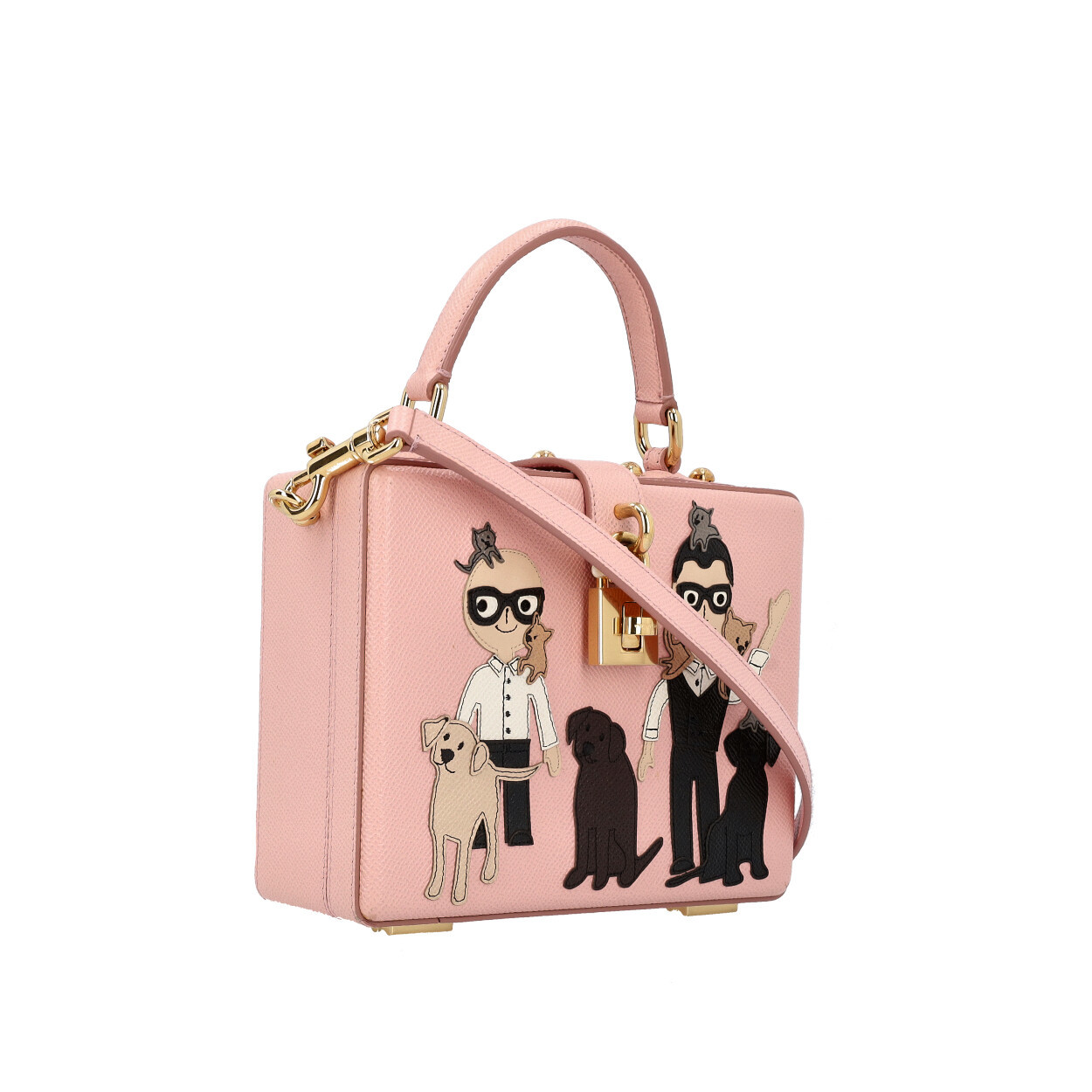DOLCE & GABBANA Leather Family Patch Box Pink | Luxity