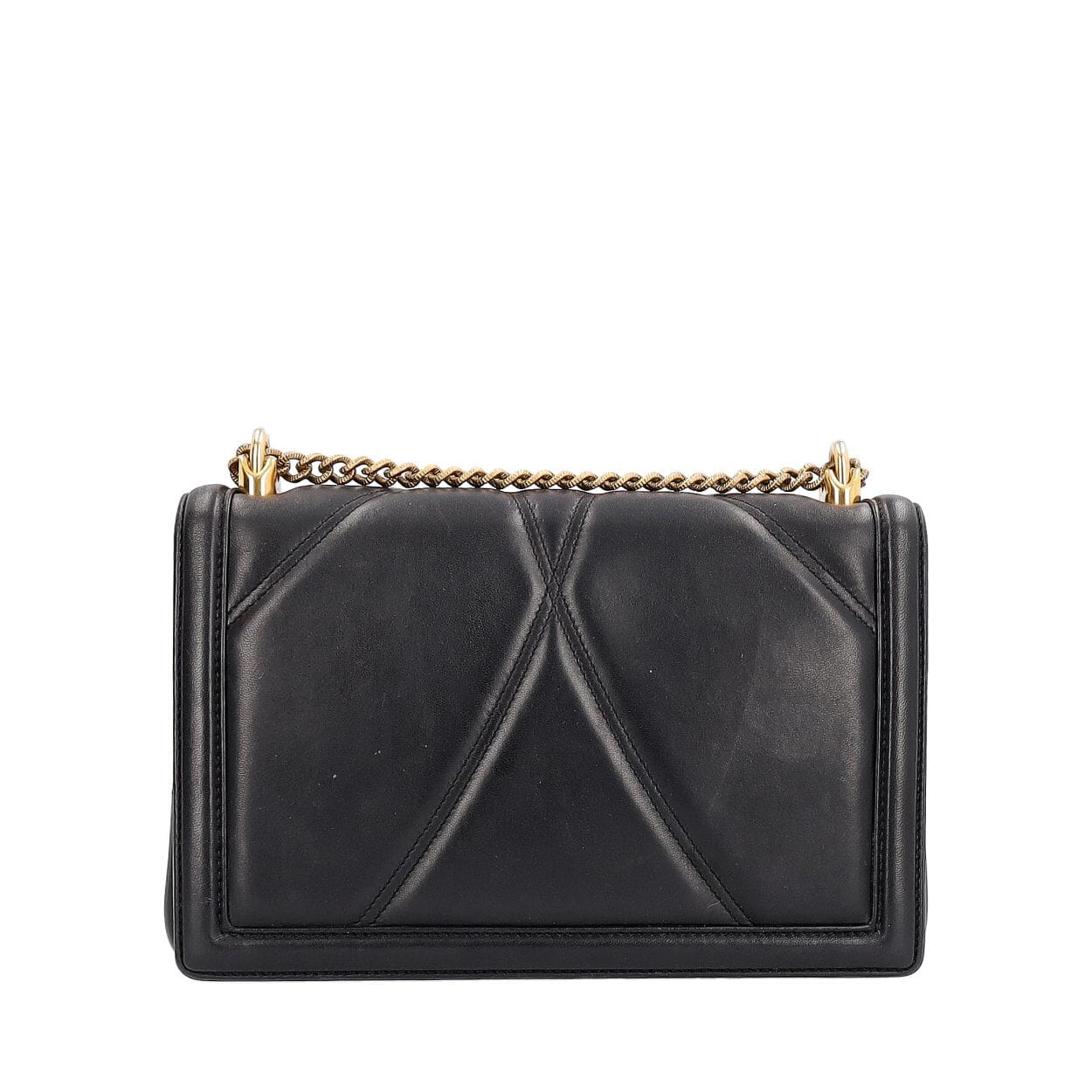 DOLCE & GABBANA Quilted Leather Large Devotion Shoulder Bag Black