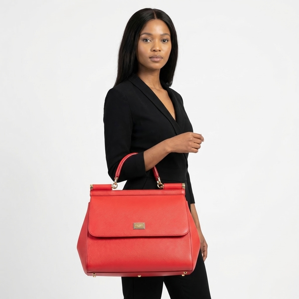 Leather Sicily Small Bag Coral