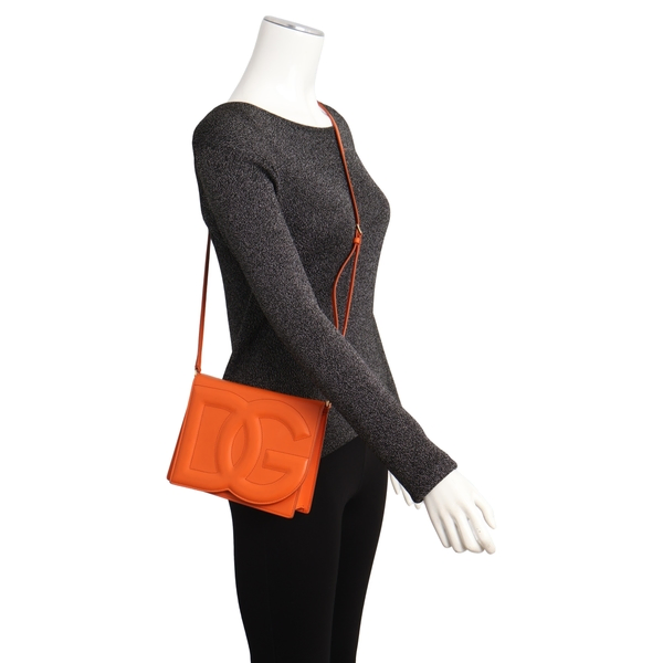 Leather Multi DG Crossbody Bag Orange