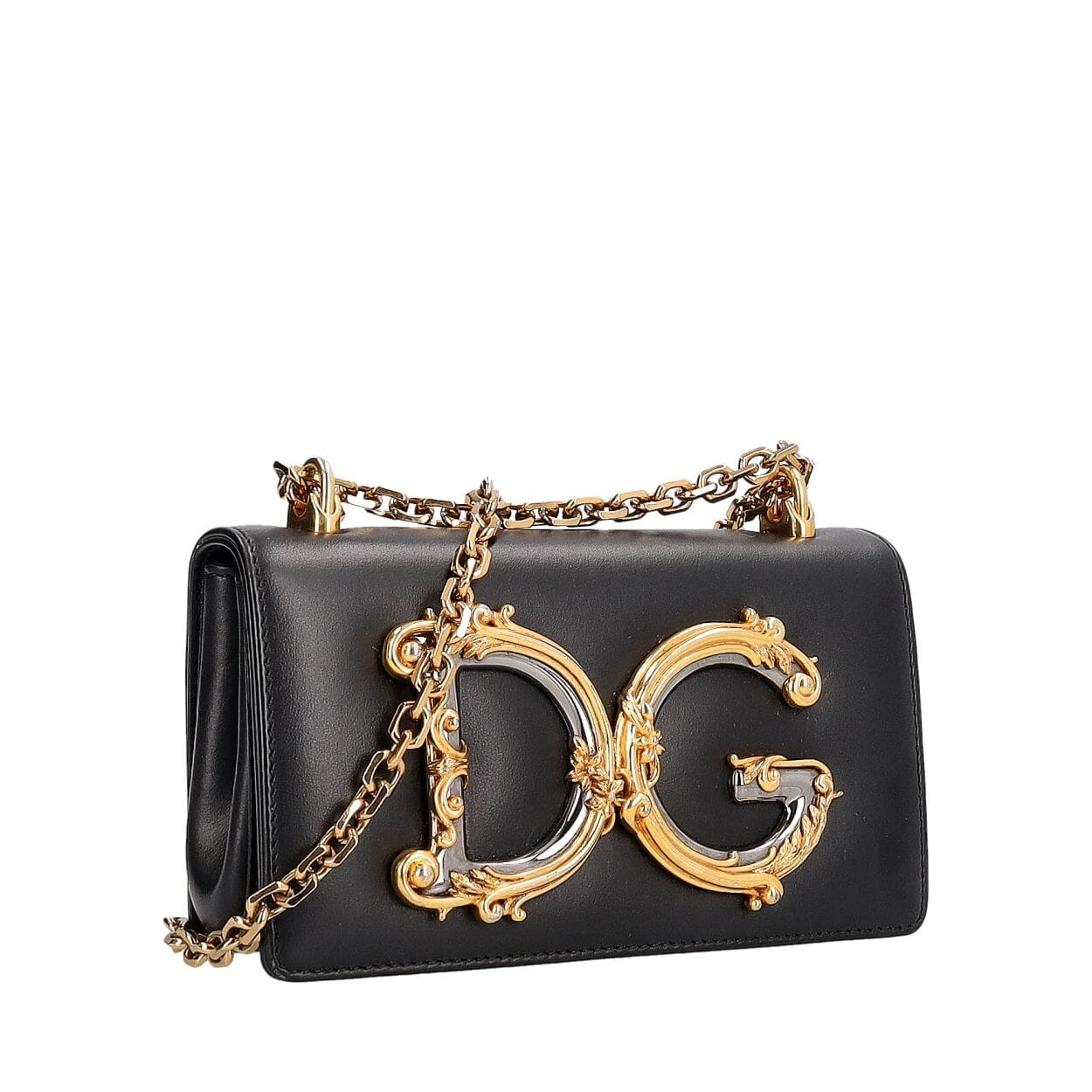 DOLCE & GABBANA Leather DG Girls Small Shoulder Bag Black | Luxity