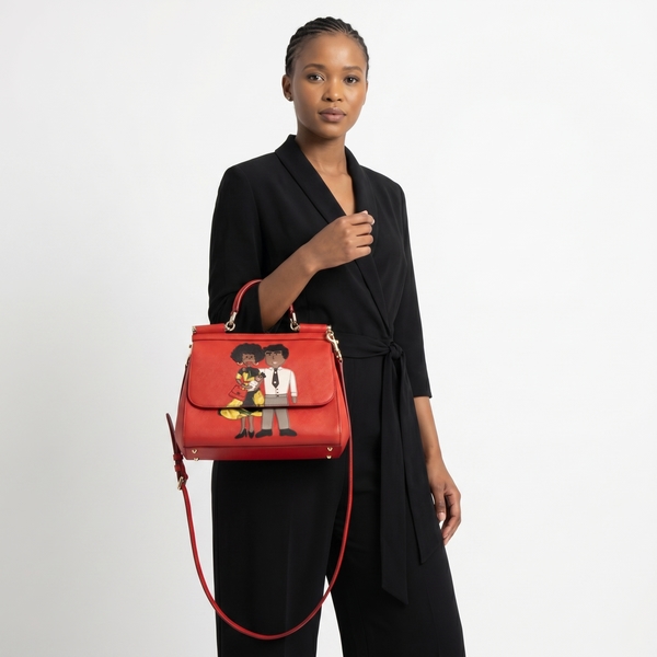 Leather Miss Sicily Family Medium Bag Red