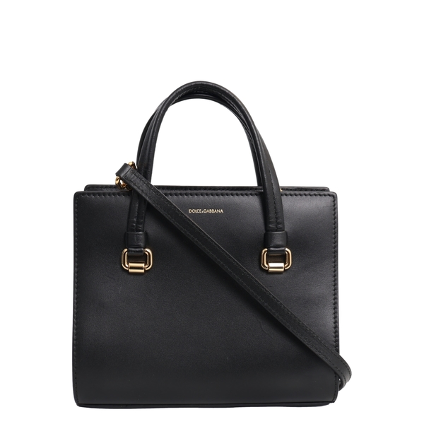 Leather Mini Tote Black