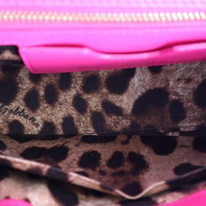 Leather Quilted Miss Sicily Medium Top Handle Bag Fuchsia, view 8