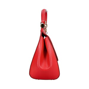 Leather Sicily Large Top Handle Bag Red, view 5