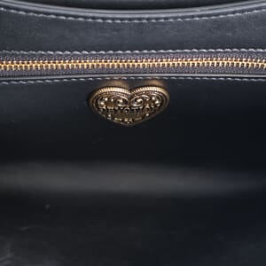 Leather Quilted Devotion Medium Shoulder Bag Black, view 8