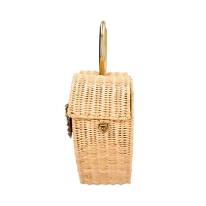 Woven Wicker Heart Devotion Shoulder Bag Natural, view 6