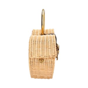 Woven Wicker Heart Devotion Shoulder Bag Natural, view 5