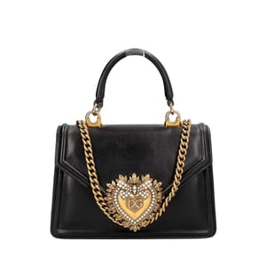 Leather Small Devotion Top Handle Bag Black