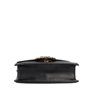 Leather Small Devotion Top Handle Bag Black, view 7