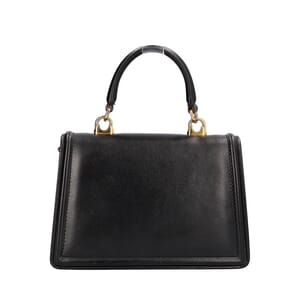 Leather Small Devotion Top Handle Bag Black, view 2