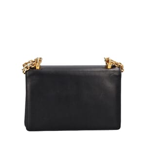 Leather DG Girls Shoulder Bag Black, view 4