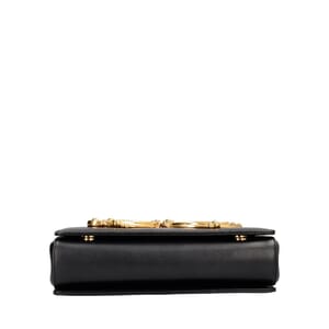 Leather DG Girls Shoulder Bag Black, view 7