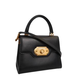 Leather Welcome Top Handle Bag Black, view 2