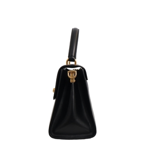 Leather Welcome Top Handle Bag Black, view 5