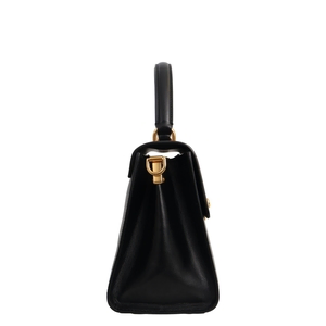 Leather Welcome Top Handle Bag Black, view 3