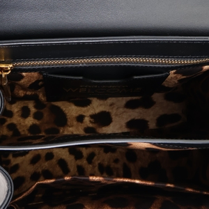 Leather Welcome Top Handle Bag Black, view 7