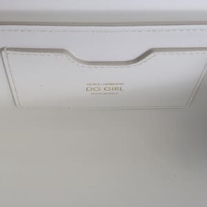Leather DG Girls Small Shoulder Bag White, view 8