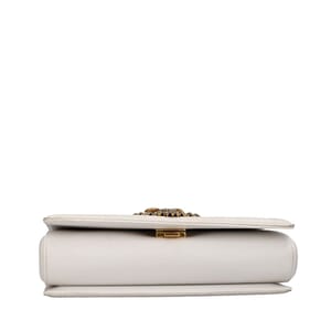 Quilted Leather Devotion Large Shoulder Bag White, view 6