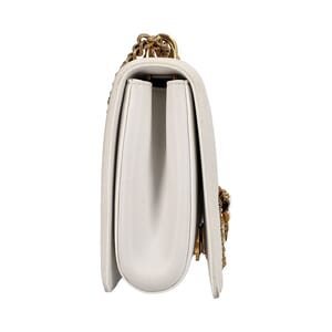 Quilted Leather Devotion Large Shoulder Bag White, view 4