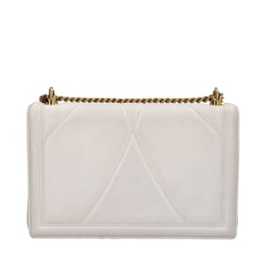 Quilted Leather Devotion Large Shoulder Bag White, view 3