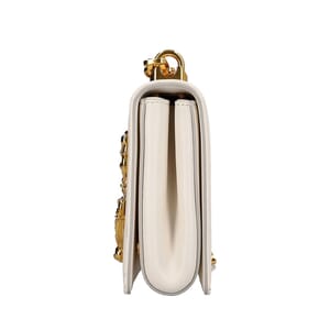 Leather DG Girls Shoulder Bag White, view 6