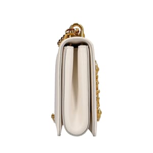 Leather DG Girls Shoulder Bag White, view 5