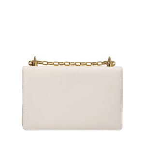 Leather DG Girls Shoulder Bag White, view 3