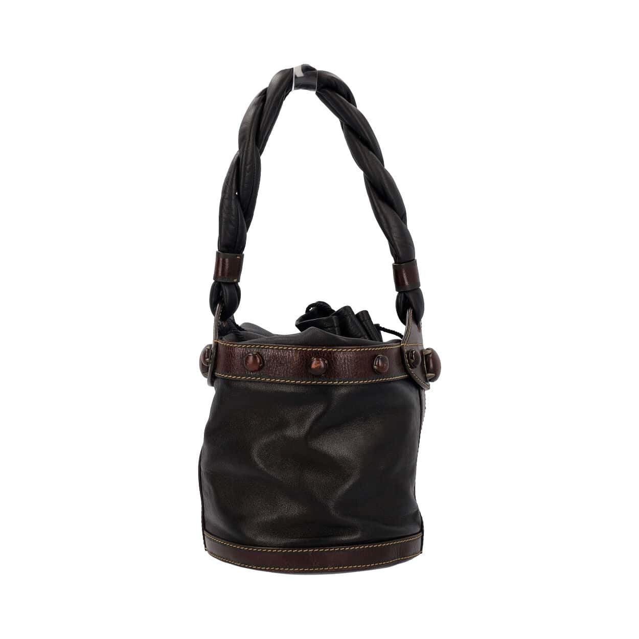 FENDIバッグ FENDI Leather Palazzo Bucket Bag Black | Luxity