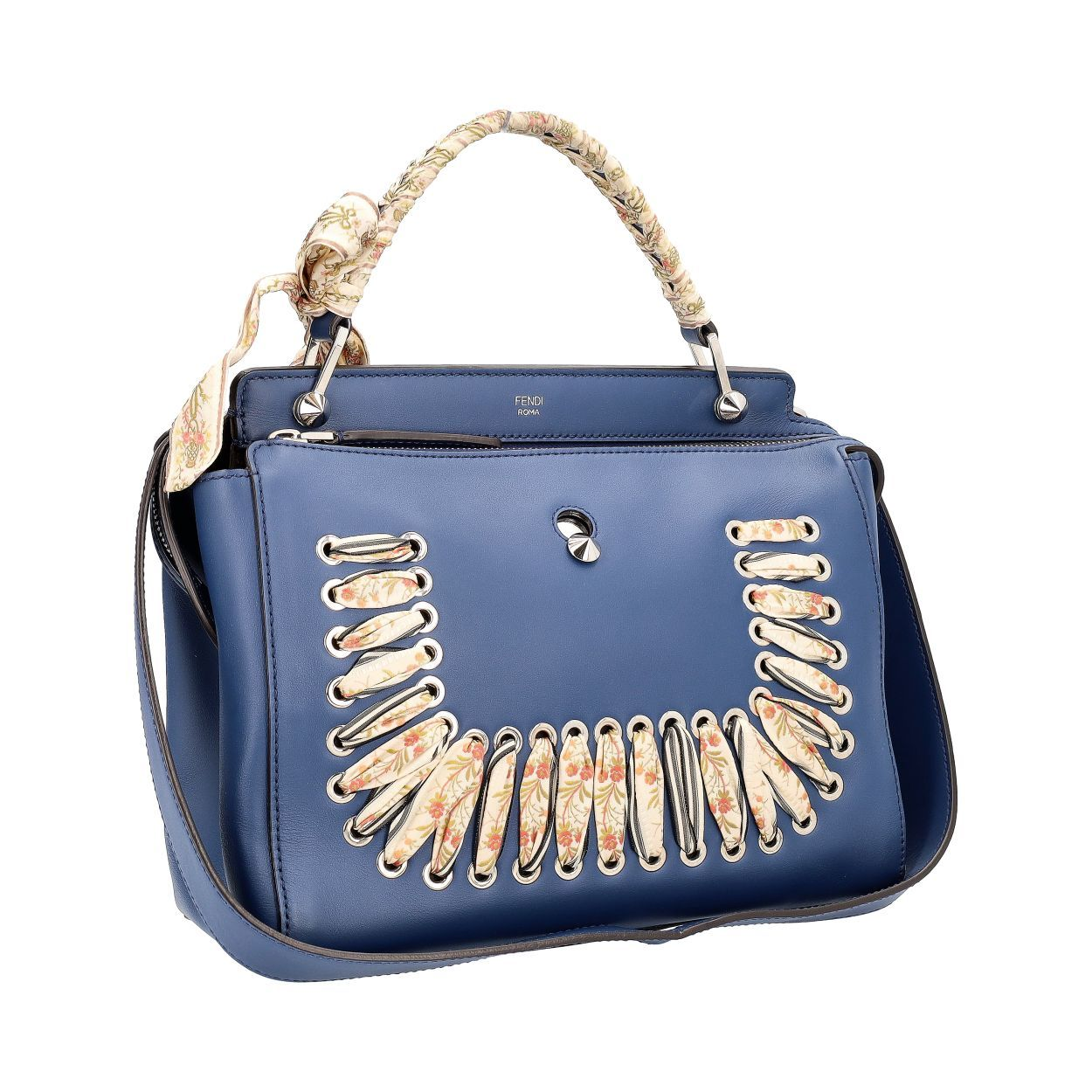 BOTTEGA VENETA Leather Intrecciato Duffle Bag Navy | Luxity