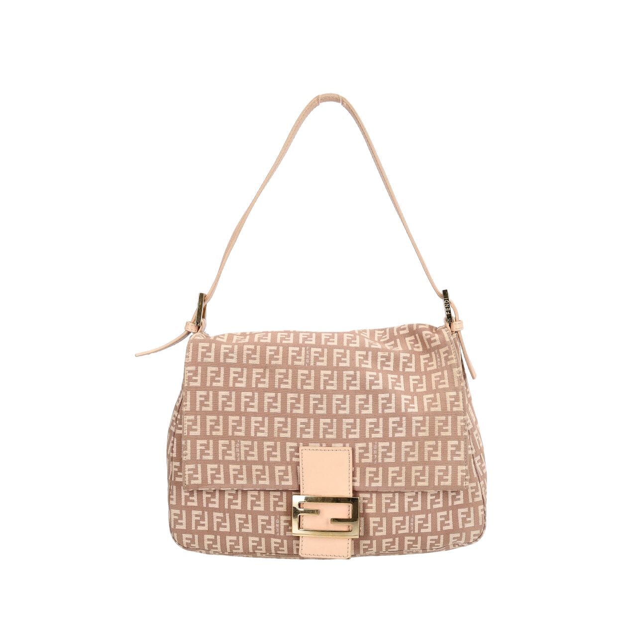 FENDI Zucchino Mamma Baguette Pink/Beige | Luxity