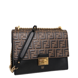 Leather Forever Fendi Kan U Shoulder Bag Brown/Black, view 2