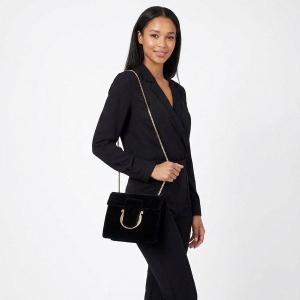 Velvet Thalia Chain Bag Black