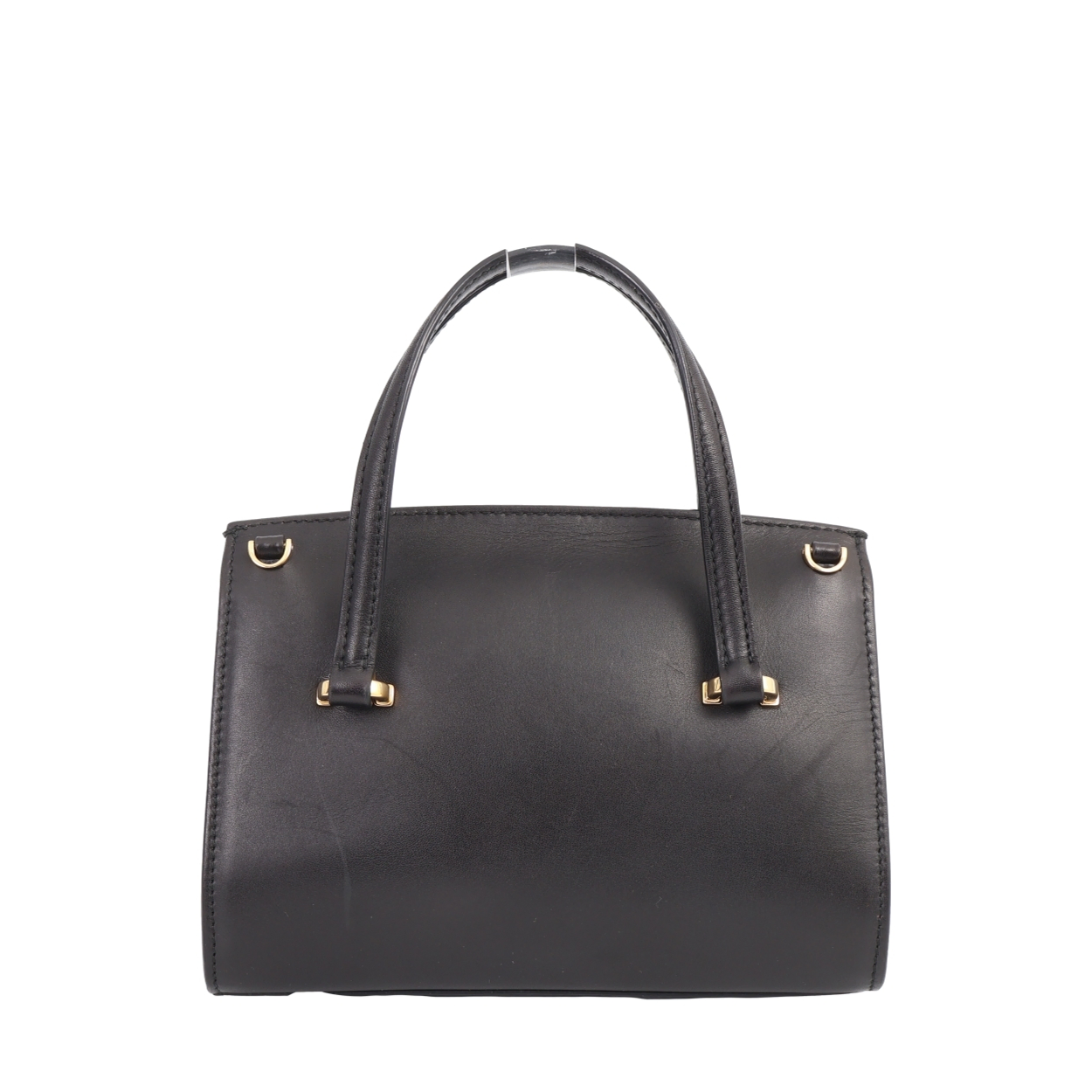 SALVATORE FERRAGAMO Leather Mini Mara Tote Black | Luxity