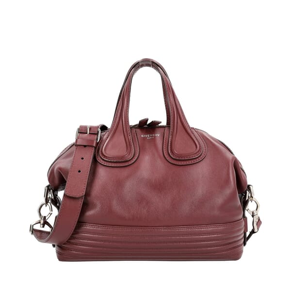 Leather Small Biker Nightingale Shoulder Bag Burgundy