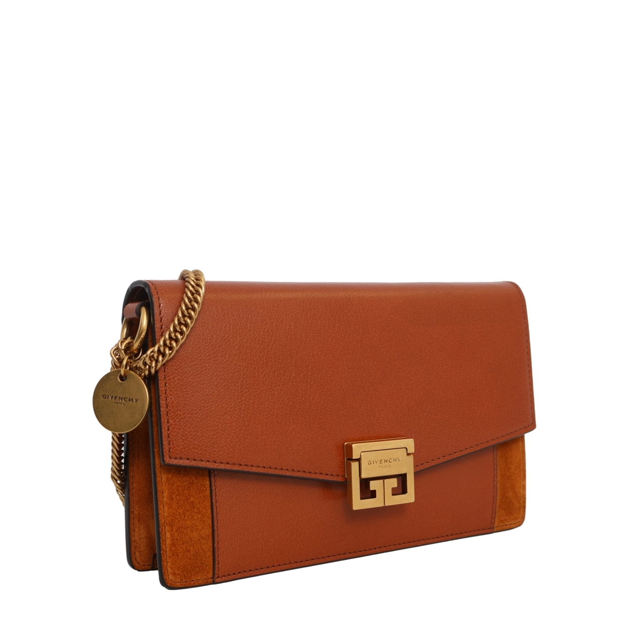 GIVENCHY Leather/Suede GV3 Mini Crossbody Bag Brown | Luxity