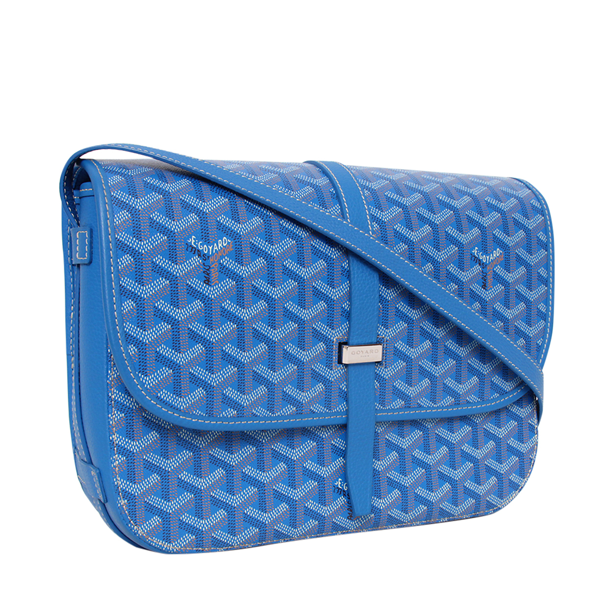 GOYARD Goyardine Belvedere MM Bag Sky Blue | Luxity