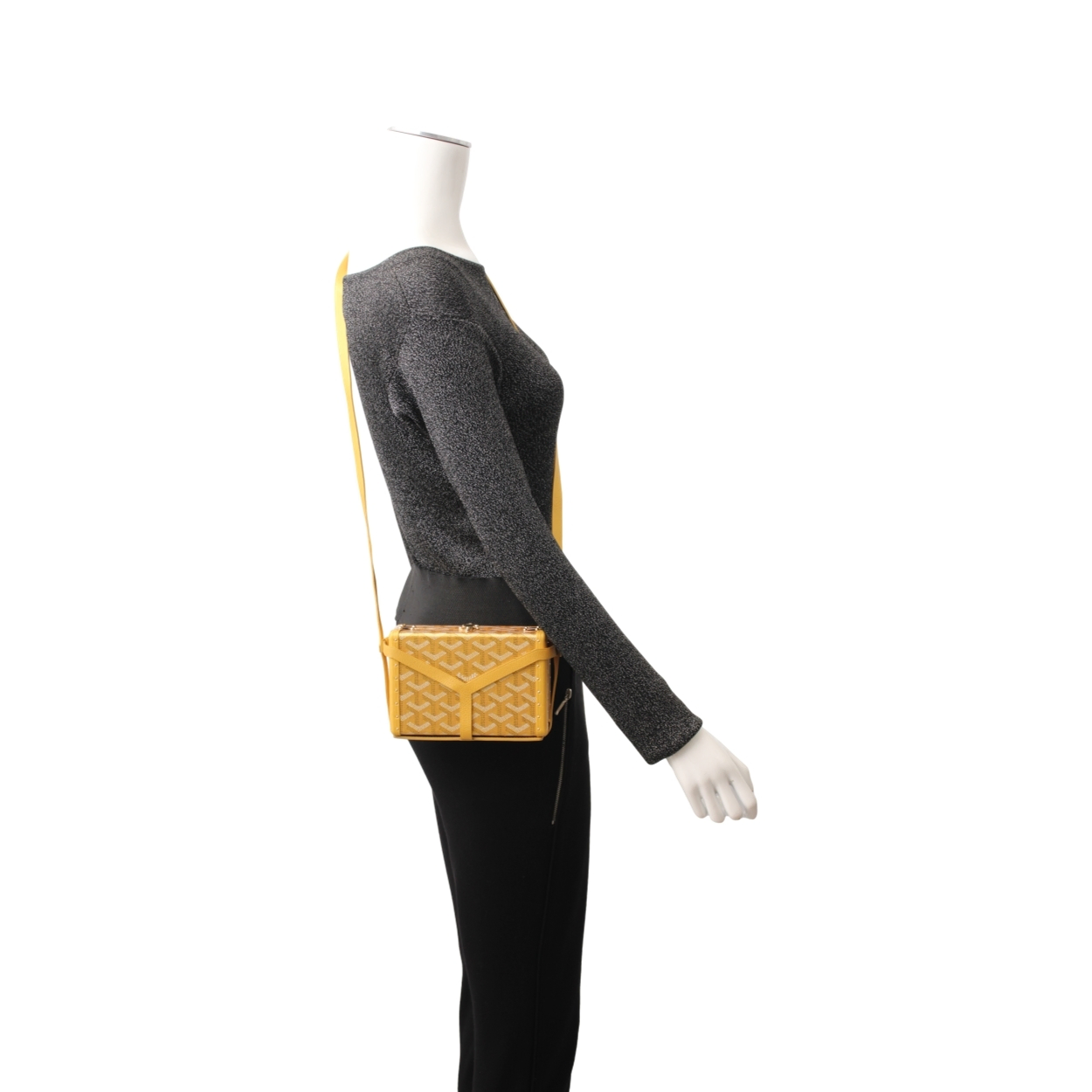 GOYARD Goyardine Minaudiere Clutch/Crossbody Trunk Yellow | Luxity