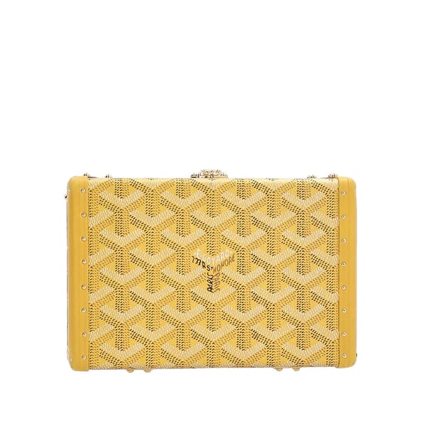 Goyardine Minaudiere Clutch/Crossbody Trunk Yellow
