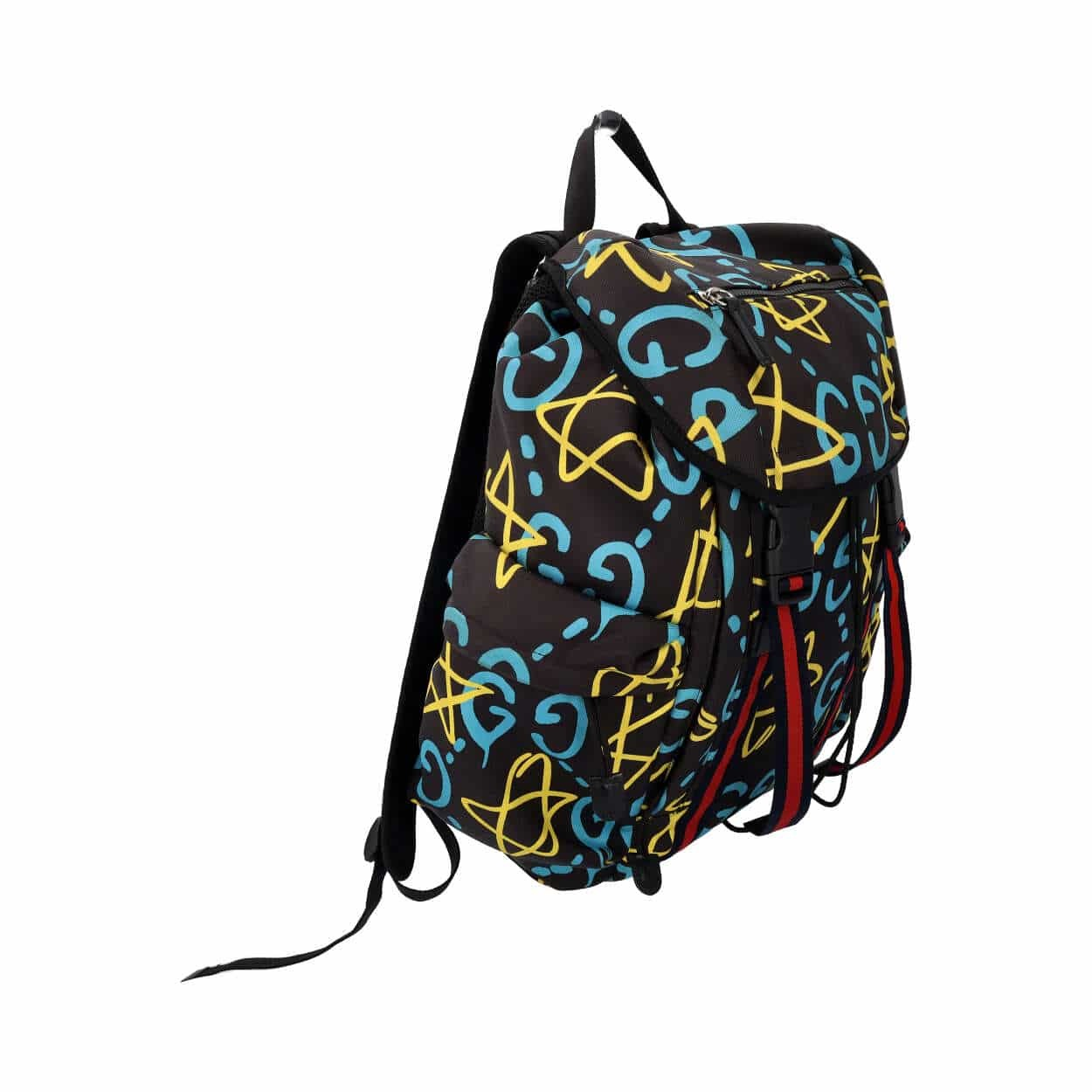 GUCCI Canvas Techpack Gucci Ghost Backpack Black | Luxity display picture 2
