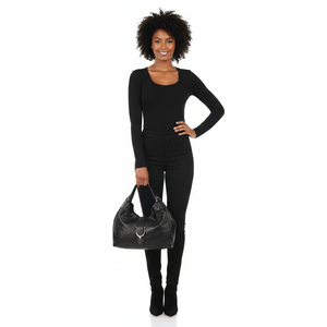 BURBERRY Nylon/Patent Shoulder Bag Black | Luxity
