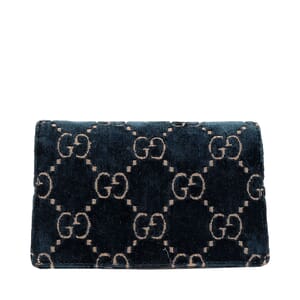極美品　37　GUCCI　グッチ　デュオニソス　ベロア　チェーン　ミニ　パープル GUCCI Velvet GG Super Mini Dionysus Shoulder Bag Navy | Luxity