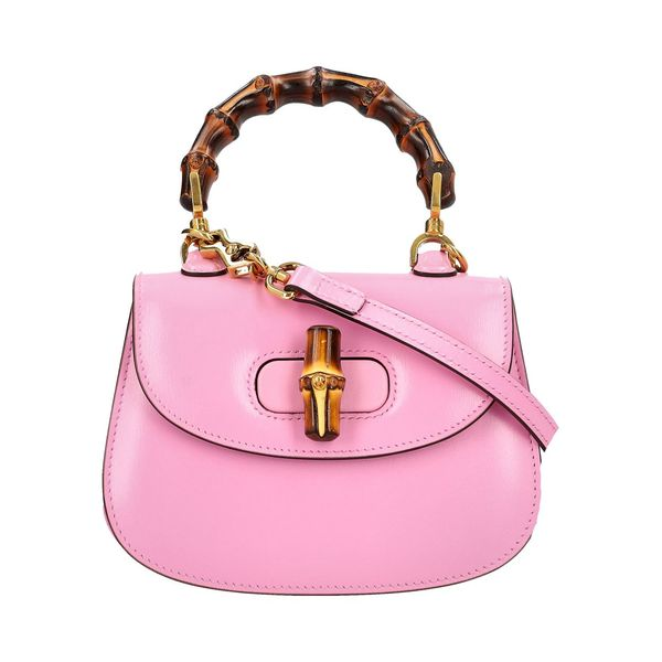 GUCCI Leather Bamboo 1947 Mini Top Handle Bag Pink | Luxity