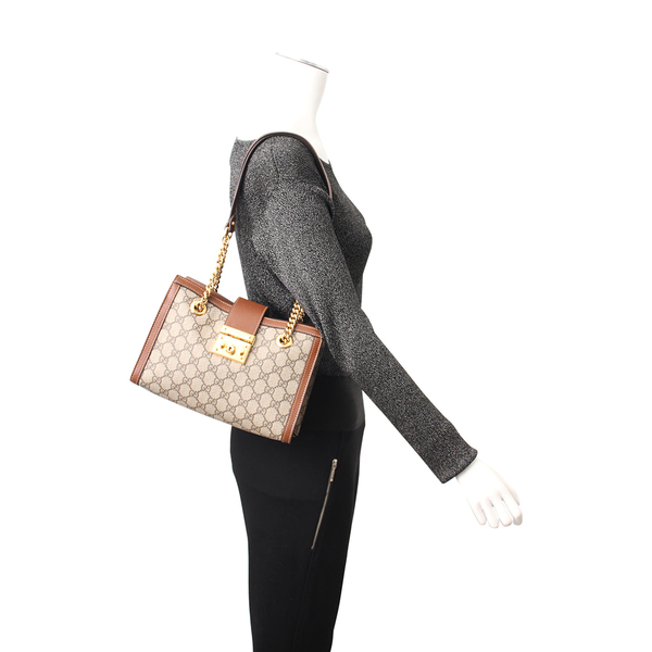 Supreme GG Padlock Small Shoulder Bag Beige/Brown