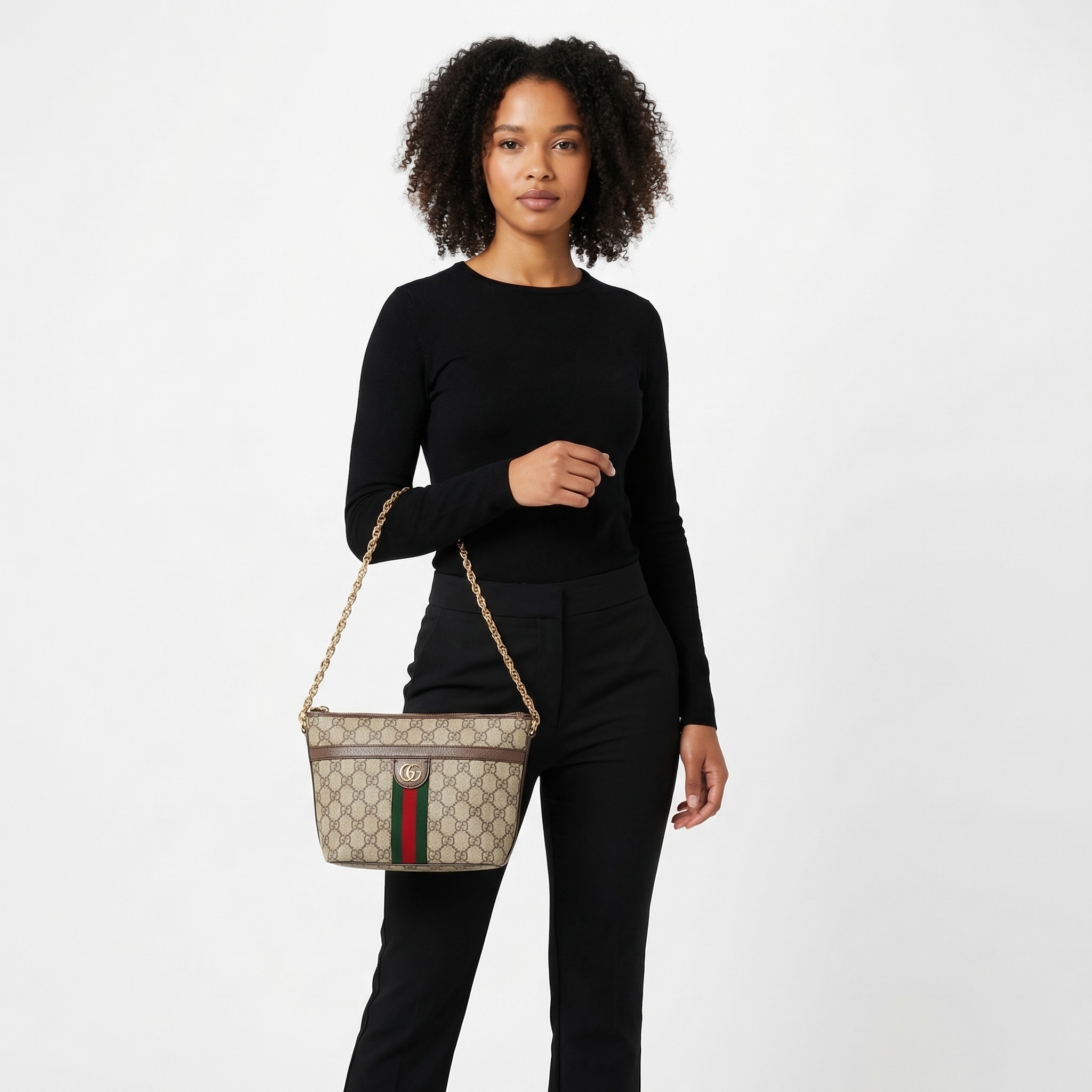バッグ Gucci ophidia mini GG supreme GUCCI Supreme GG Mini Ophidia Beige/Ebony | Luxity