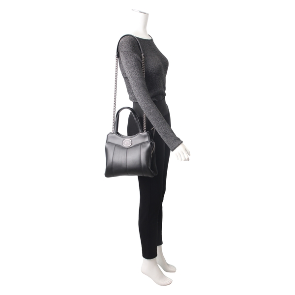 Leather GG Small Petite Tote Black